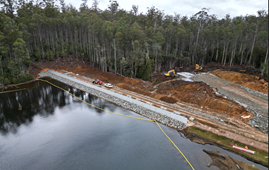 Figure 4: Embankment upgrade and spillway channel construction